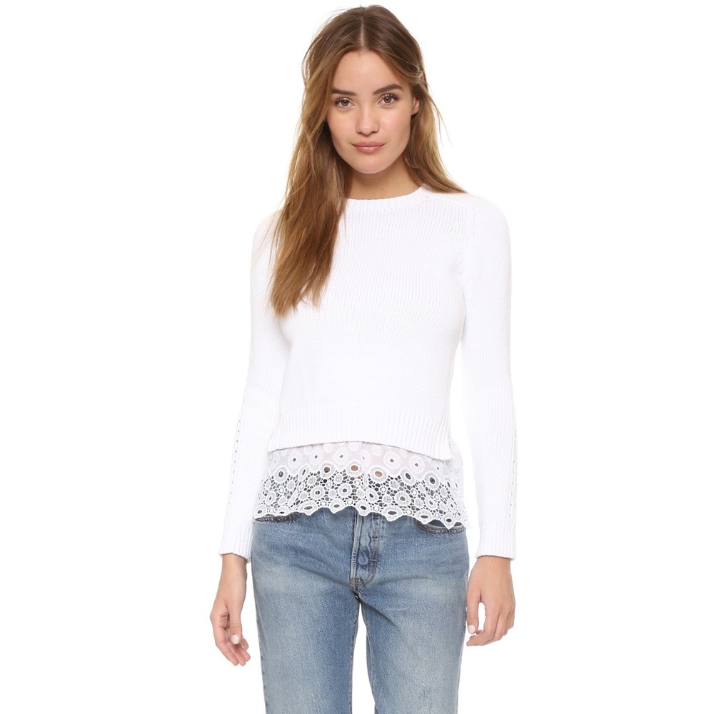 Club Monaco White Cropped Genara Sweater